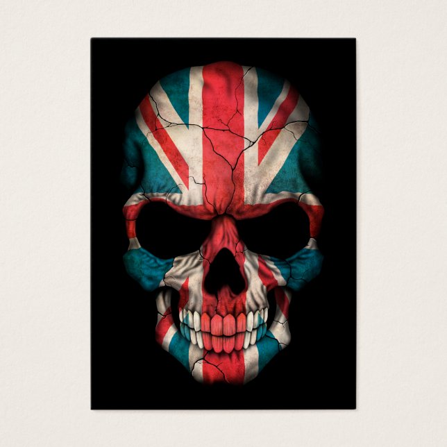 Britischer Flaggenschädel auf schwarz (Vorderseite)