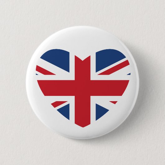 Britischer Herz-Knopf - Gewerkschafts-Jack-Flagge Button (Vorderseite)