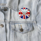 Britischer Koch-Kochknopf mit niedlichem Cartoon Button (Beispiel)