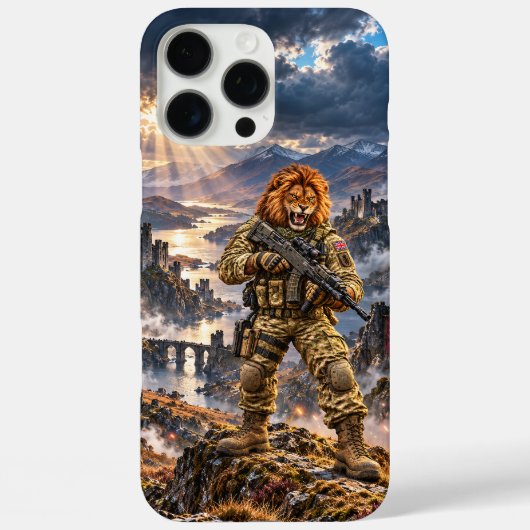 Britischer Löwe Tactical Warrior iPhone 16 Pro Max Case-Mate iPhone Hülle (Rückseite)