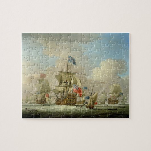 Britischer Mann-von-Krieg und ein Sloop, c.1720-30 Puzzle (Horizontal)
