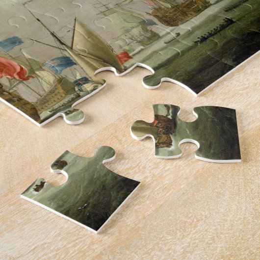 Britischer Mann-von-Krieg und ein Sloop, c.1720-30 Puzzle (Seite)