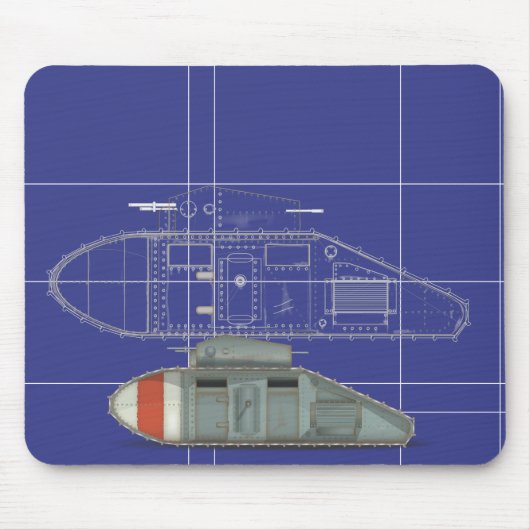 Britischer Mark 1 Panzer Mousepad (Vorne)