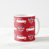 Britischer Mini Cooper Herzen - Rote Kaffeetasse (VorderseiteRechts)