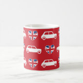 Britischer Mini Cooper Herzen - Rote Kaffeetasse (Mittel)