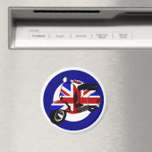 Britischer Mod-Roller auf Zielscheibe Magnet (In Situ (Geschirrspüler))
