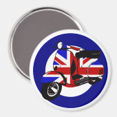 Britischer Mod-Roller auf Zielscheibe Magnet (Vorderseite/Rückseite)