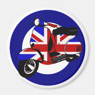 Britischer Mod-Roller auf Zielscheibe Magnet