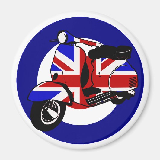 Britischer Mod-Roller auf Zielscheibe Magnet (Vorne)