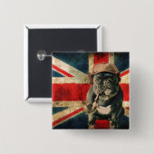 britischer Mops Button (Vorne & Hinten)