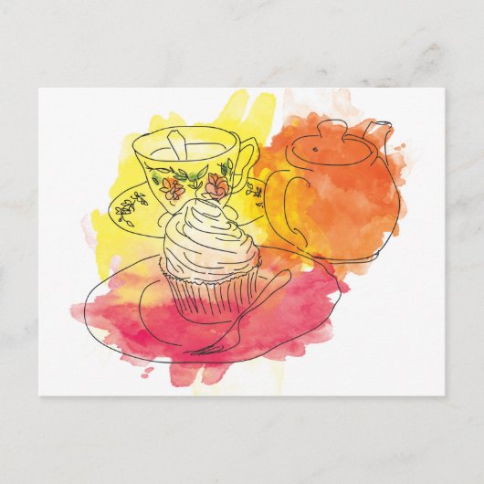 Britischer Nachmittagstee Postkarte (Vorderseite)
