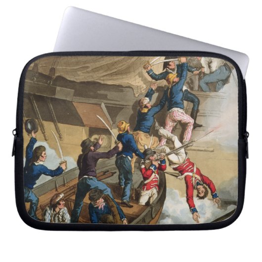 Britischer Seemann-Boarding ein Mann des Krieges, Laptopschutzhülle (Vorderseite)