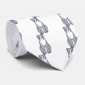 Britischer Shorthair zweifarbiger Katzen-Cartoon Krawatte (Gerollt)