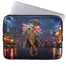 Britischer Skelett London Regen Tee Union Jack Big
