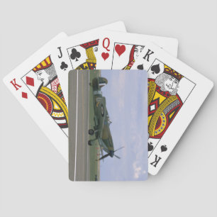 Britischer Spitfire auf Airfield_WWII Flugzeuge Spielkarten