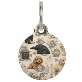 Britischer Teeraum Cockapoo-Hundehalsband-Anhänger Haustiermarke