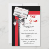 Britisches "16. Geburtstag" Mode-EinkaufsParty Einladung (Rückseite)