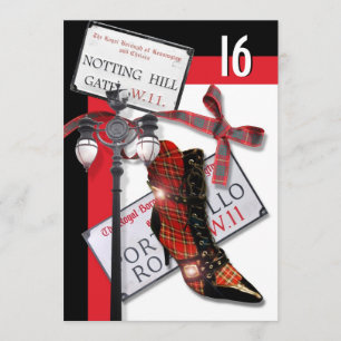 Britisches "16. Geburtstag" Mode-EinkaufsParty Einladung