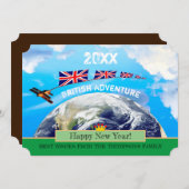 Britisches Abenteuer, Frohe Neujahrskarte, Erde Feiertagskarte (Vorne/Hinten)