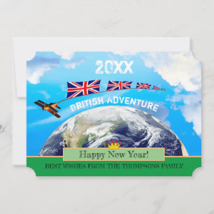 Britisches Abenteuer, Neujahrskarte, Erde Feiertagskarte