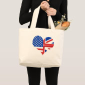 Britisches amerikanisches Herz Jumbo Stoffbeutel (Vorderseite (Produkt))
