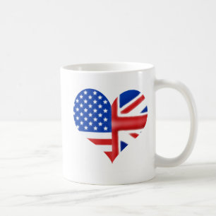 Britisches amerikanisches Herz Kaffeetasse