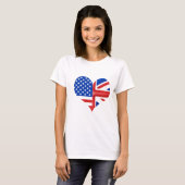 Britisches amerikanisches Herz T-Shirt (Vorne ganz)