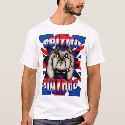 Britisches, britisches Bulldoggen-T-Shirt mit T-Shirt (Vorderseite)