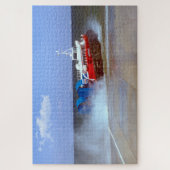 Britisches Cross Channel Hovercraft. 70er Jahre Puzzle (Vertikal)