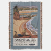 Britisches Eisenbahn-Mädchen, das über einer Decke (Vorderseite Vertikal)