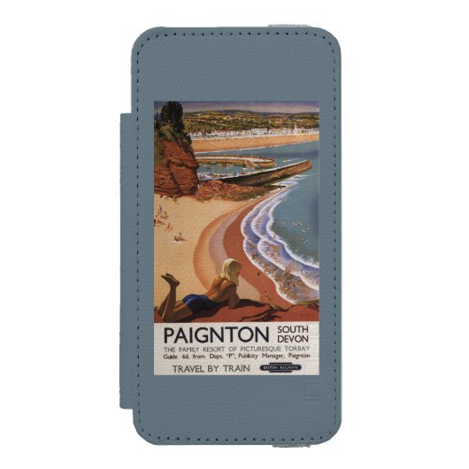 Britisches Eisenbahn-Mädchen, das über einer Incipio iPhone Geldbeutel-Hülle (Folio Vorderseite)