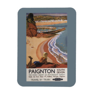 Britisches Eisenbahn-Mädchen, das über einer Magnet