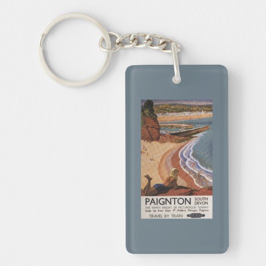 Britisches Eisenbahn-Mädchen, das über einer Schlüsselanhänger (Vorderseite)