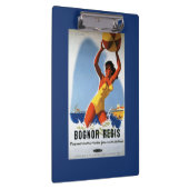 Britisches Eisenbahn-Mädchen und Beachball Plakat Klemmbrett (Rechts)