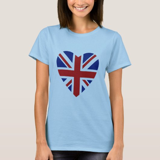 BRITISCHES Flaggen-Herz und Karte T-Shirt (Vorderseite)