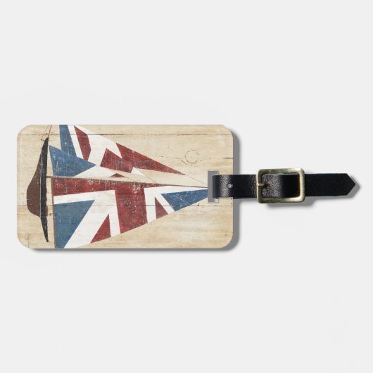 Britisches Flaggen-Segelboot Gepäckanhänger (Vorderseite horizontal)