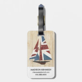Britisches Flaggen-Segelboot Gepäckanhänger (Rückseite vertikal)
