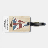 Britisches Flaggen-Segelboot Gepäckanhänger (Rückseite horizontal)