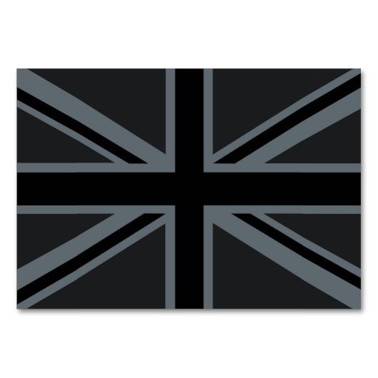 Britisches Flaggendesign für Black Union Jack - Br Tischnummer (Vorderseite)