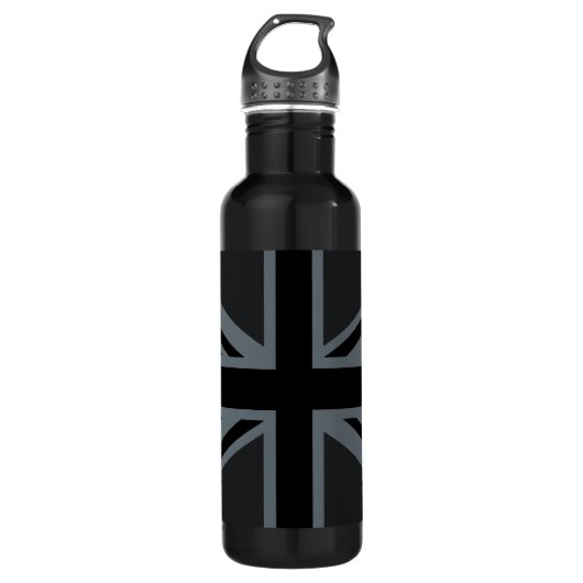 Britisches Flaggendesign für Black Union Jack - Br Trinkflasche (Vorderseite)