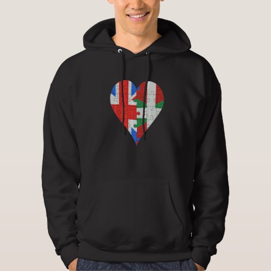 Britisches Flaggenherz Hoodie (Vorderseite)