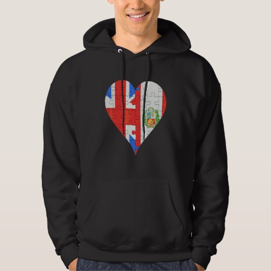 Britisches Flaggenherz Hoodie (Vorderseite)