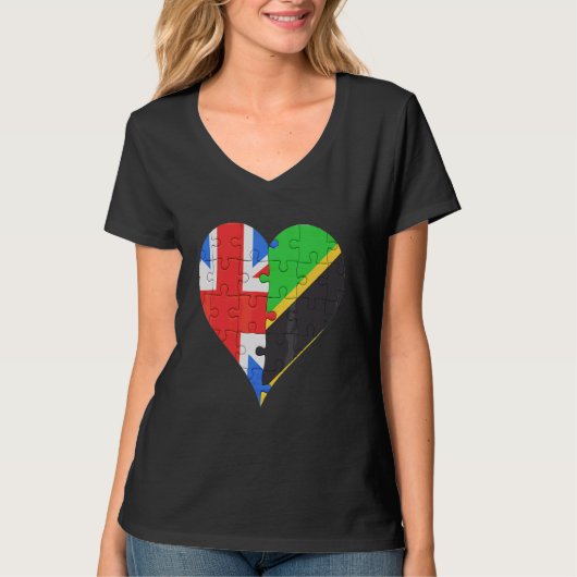 Britisches Flaggenherz T-Shirt (Vorderseite)
