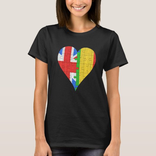 Britisches Flaggenherz T-Shirt (Vorderseite)