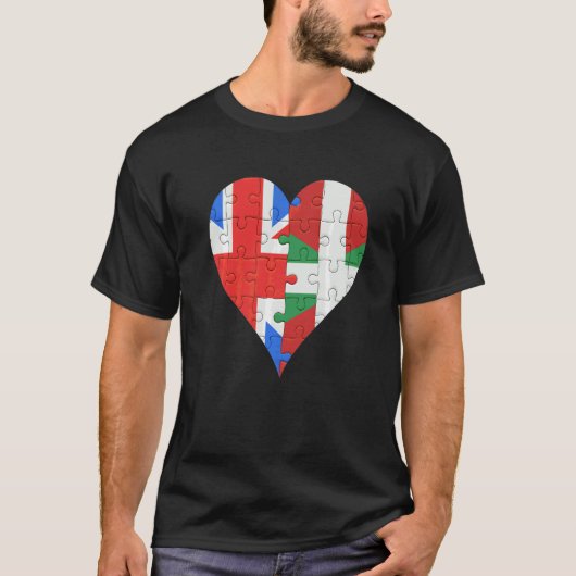 Britisches Flaggenherz T-Shirt (Vorderseite)