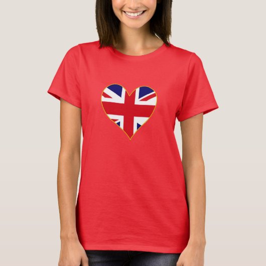 BRITISCHES Flaggenherz T-Shirt (Vorderseite)