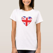 Britisches Flaggenherz T-Shirt (Vorderseite)