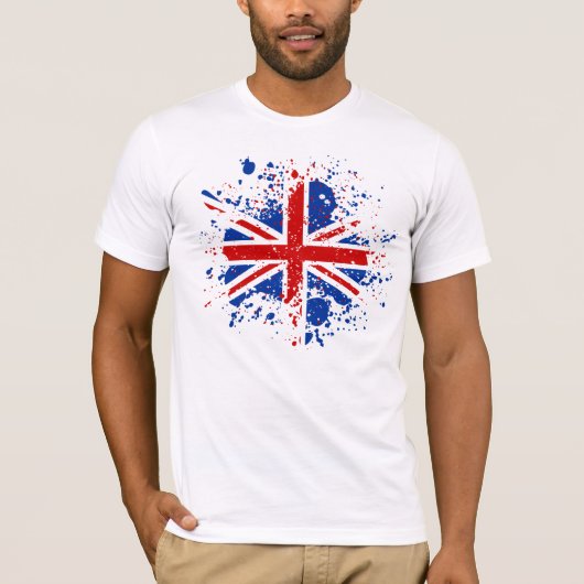 BRITISCHES Gewerkschafts-Jack-Spritzen färbt T-Shirt (Vorderseite)