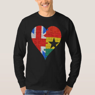 Britisches ghanaisches Flaggenherz T-Shirt