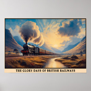 Britisches Goldenes Zeitalter der Dampfreise Poster